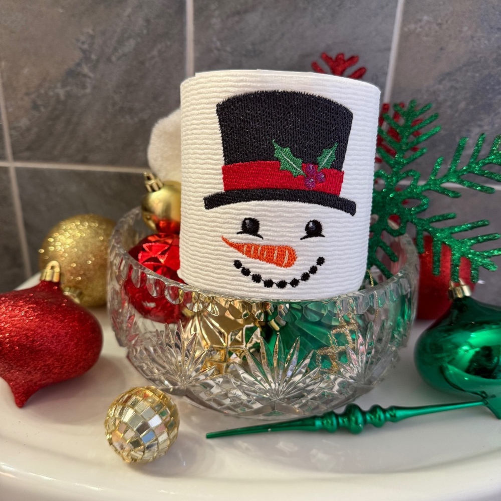 Magical Christmas embroidered real toilet paper decorations